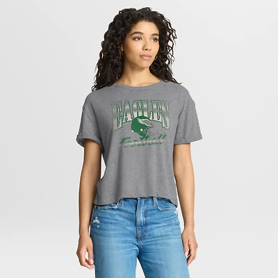 T-shirt Fanatics Heather Gray Philadelphia Eagles Overplayed Tribute pour femme, coupe carrée, en mélange de trois matières