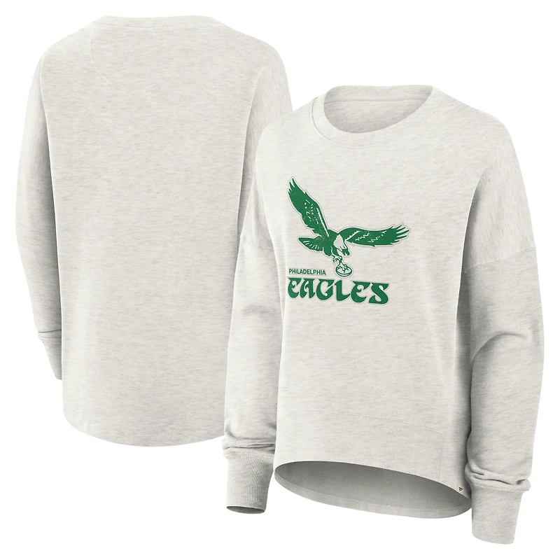Sweat-shirt surdimensionné Fanatics gris chiné pour femme, motif Hometown des Eagles de Philadelphie
