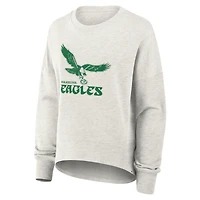 Sweat-shirt surdimensionné Fanatics gris chiné pour femme, motif Hometown des Eagles de Philadelphie