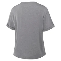 Women's Fanatics Heather Gray Philadelphia Eagles Tribute Tri-Blend Boxy T-Shirt