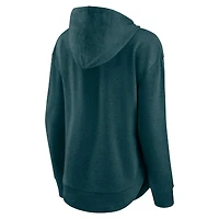 Women's Fanatics Heather Midnight Green Philadelphia Eagles Set To Fly Pullover Hoodie