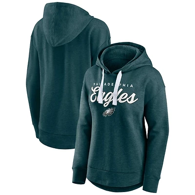 Women's Fanatics Heather Midnight Green Philadelphia Eagles Set To Fly Pullover Hoodie