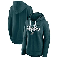 Women's Fanatics Heather Midnight Green Philadelphia Eagles Set To Fly Pullover Hoodie