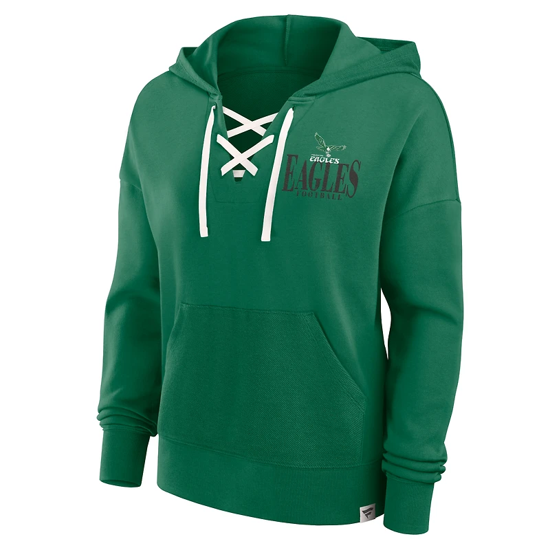 Women's Fanatics Kelly Green Philadelphia Eagles Blitz Left Pullover Hoodie