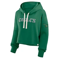 Sweat à capuche court surdimensionné Fanatics Kelly Green Philadelphia Eagles pour femmes