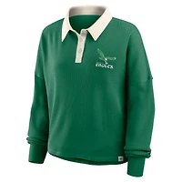 T-shirt thermique surdimensionné à manches longues pour femme Fanatics Kelly Green Philadelphia Eagles