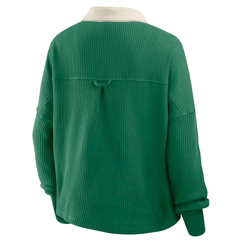 T-shirt thermique surdimensionné à manches longues pour femme Fanatics Kelly Green Philadelphia Eagles