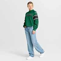 Women's Fanatics Kelly Green Philadelphia Eagles Oversized Hometown Toss Sweep Mock Neck Pullover