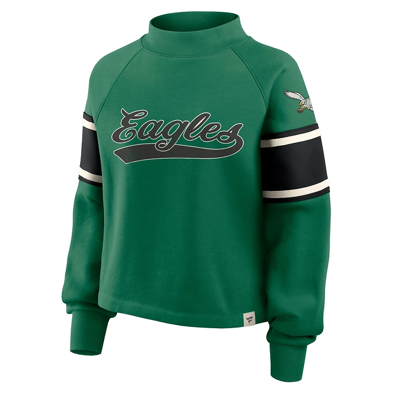 Pull surdimensionné à col montant Fanatics Kelly Green des Philadelphia Eagles pour femme