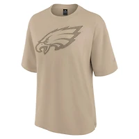 T-shirt surdimensionné Fanatics kaki pour femme avec logo des Philadelphia Eagles