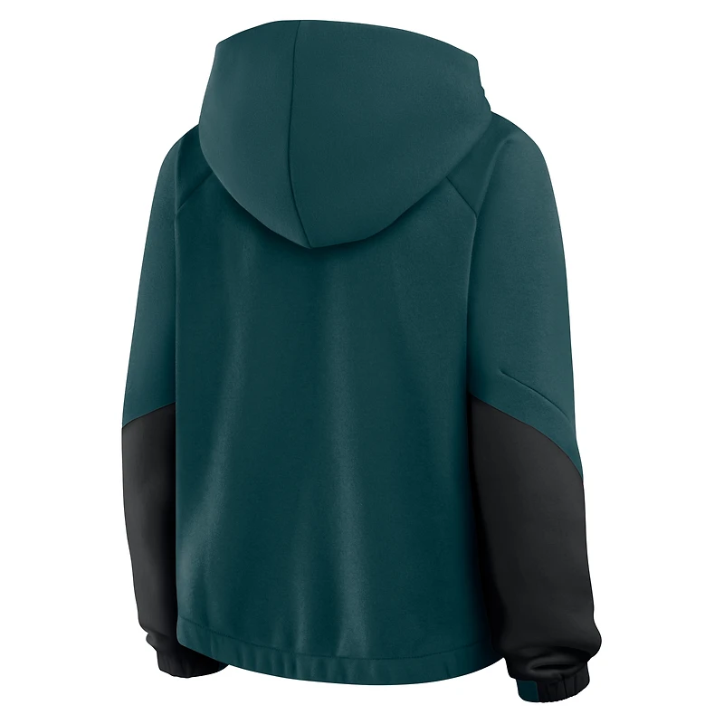 Sweat à capuche surdimensionné Redzone Bubble Screen pour femmes Fanatics Midnight Green Philadelphia Eagles