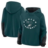 Sweat à capuche surdimensionné Redzone Bubble Screen pour femmes Fanatics Midnight Green Philadelphia Eagles