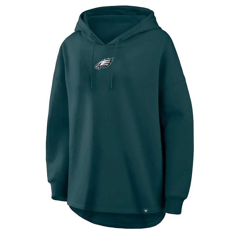 Sweat à capuche tunique oversize vert nuit Philadelphia Eagles pour femme (Fanatics)