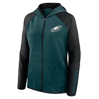 Women's Fanatics Midnight Green Philadelphia Eagles Plus End Around Pass Full-Zip Hoodie