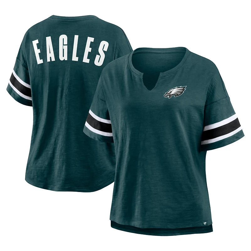 T-shirt Fanatics pour femmes, vert nuit, Philadelphia Eagles Redzone Curl Route