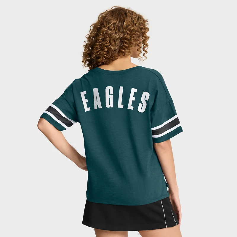 T-shirt Fanatics pour femmes, vert nuit, Philadelphia Eagles Redzone Curl Route