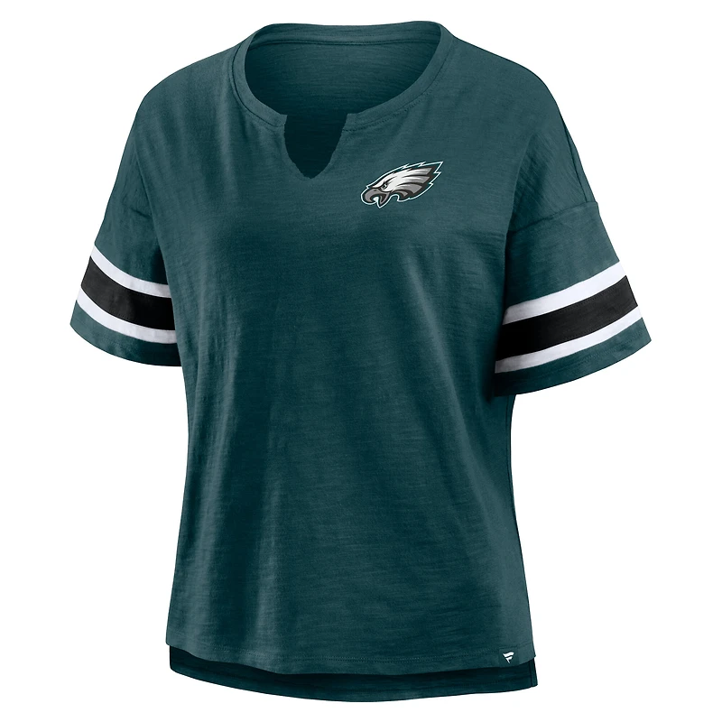 T-shirt Fanatics pour femmes, vert nuit, Philadelphia Eagles Redzone Curl Route