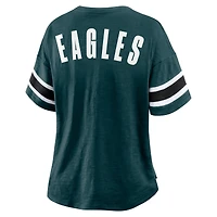 T-shirt Fanatics pour femmes, vert nuit, Philadelphia Eagles Redzone Curl Route
