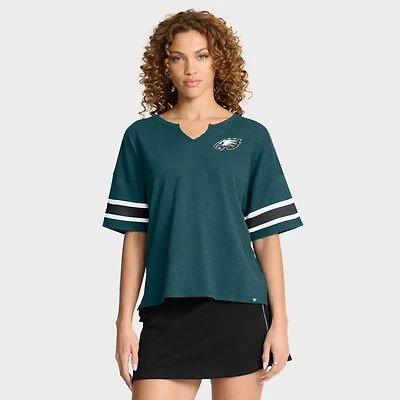 Women's Fanatics Midnight Green Philadelphia Eagles Redzone Curl Route T-Shirt