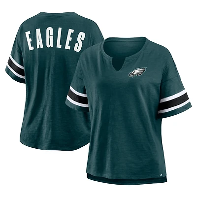 T-shirt Fanatics pour femmes, vert nuit, Philadelphia Eagles Redzone Curl Route