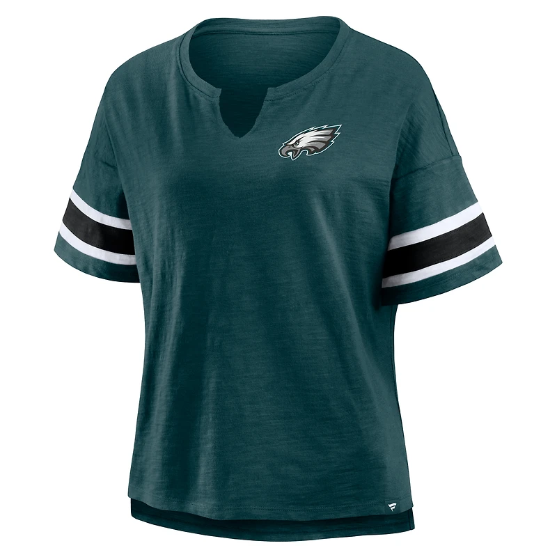 T-shirt Fanatics pour femme, vert nuit, Philadelphia Eagles Redzone Curl Route