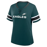 T-shirt à lacets Athena pour femme, vert nuit, des Philadelphia Eagles, Redzone Draw Play