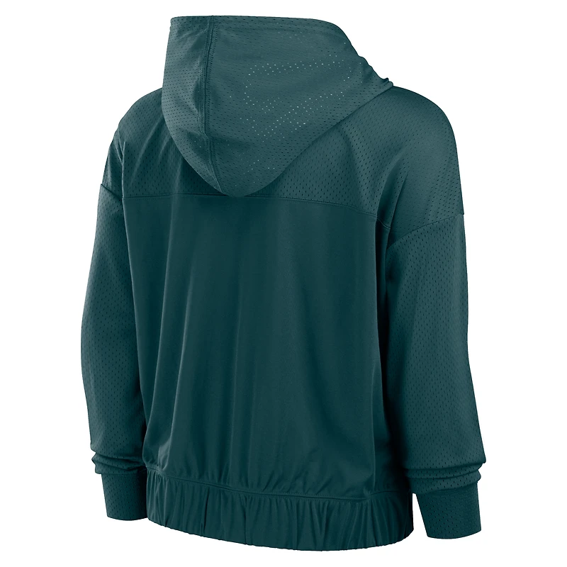 Women's Fanatics Midnight Green Philadelphia Eagles Script Lock Full-Zip Hoodie