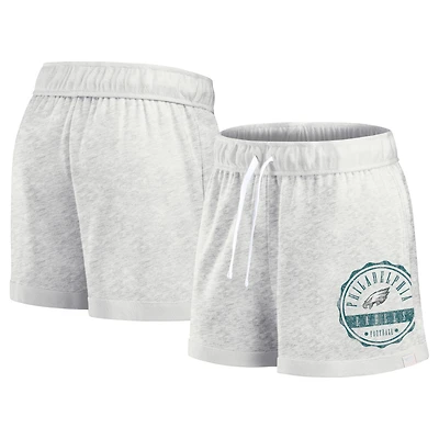 Women's Fanatics Oatmeal Philadelphia Eagles Vintage Badge Shorts