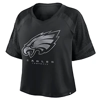 Maillot surdimensionné à col en V et raglan pour femme Fanatics Philadelphia Eagles, noir tendance