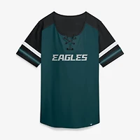 Women's Fanatics Saquon Barkley Midnight Green Philadelphia Eagles Curl Route Athena Lace-Up Name & Number Shirt