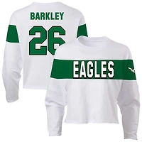 Women's Fanatics Saquon Barkley Ash Philadelphia Eagles Plus Name & Number T-Shirt