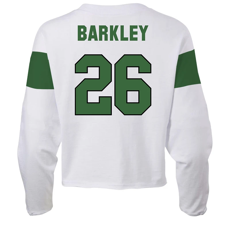Women's Fanatics Saquon Barkley Ash Philadelphia Eagles Plus Name & Number T-Shirt