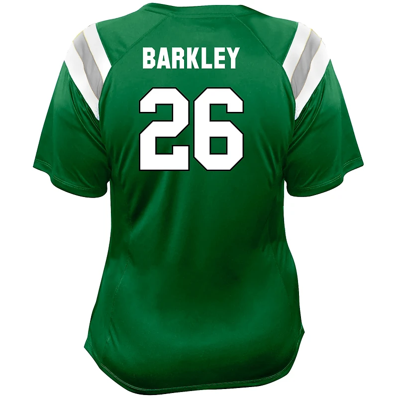 T-shirt col V en dentelle raglan avec nom et numéro pour femme Fanatics Saquon Barkley Kelly Green Philadelphia Eagles grande taille
