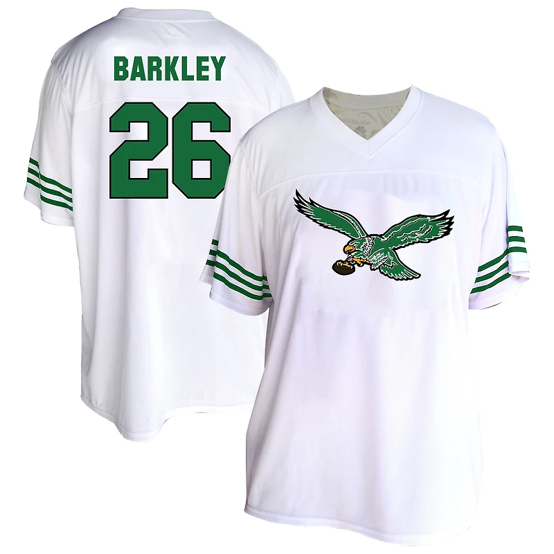 Women's Fanatics Saquon Barkley White Philadelphia Eagles Plus Fashion Jersey