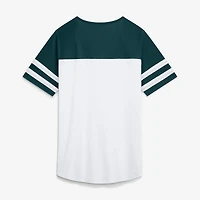 Women's Fanatics White/Midnight Green Philadelphia Eagles Touchdown Pass Athena Lace-Up T-Shirt