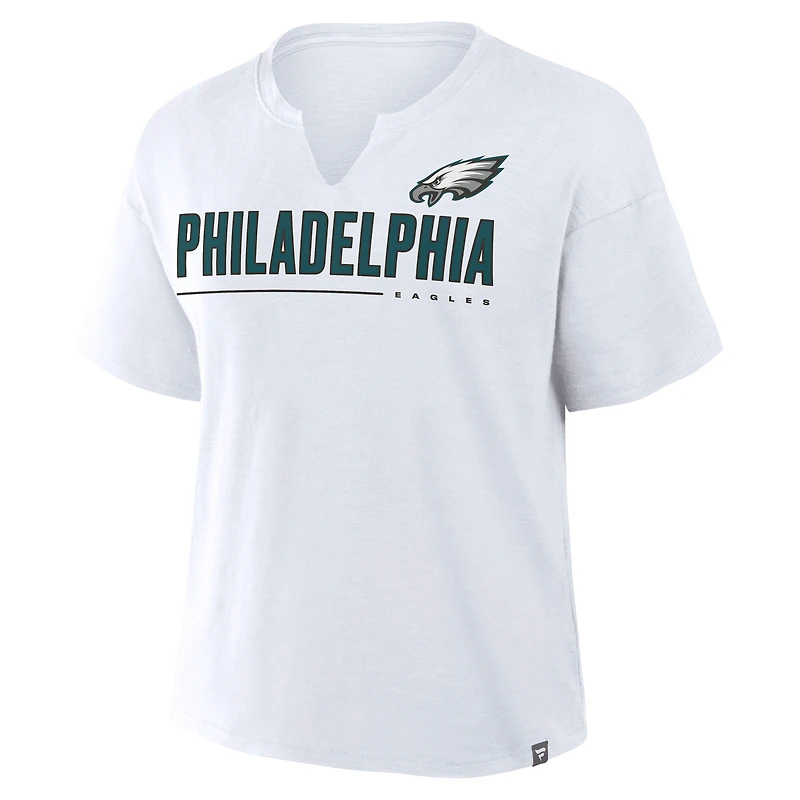 T-shirt boxy blanc flammé Redzone des Philadelphia Eagles pour femme