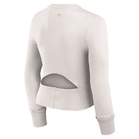 Haut de sport ajusté à manches longues Studio Fanatics blanc pour femmes des Eagles Philadelphie