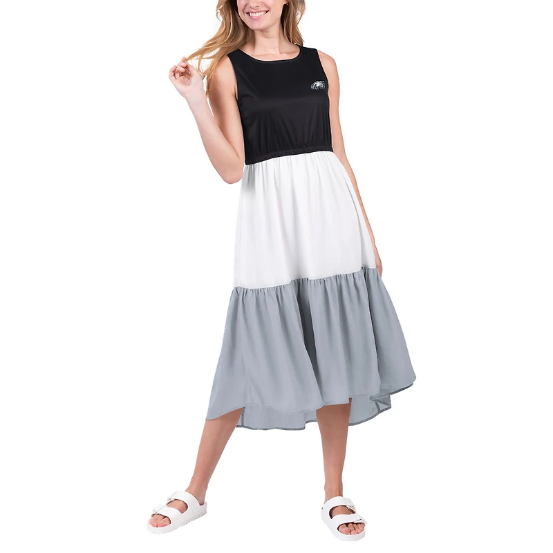 Robe pour femme G-III 4Her by Carl Banks noir/gris Philadelphia Eagles 12th Inning Colorblock