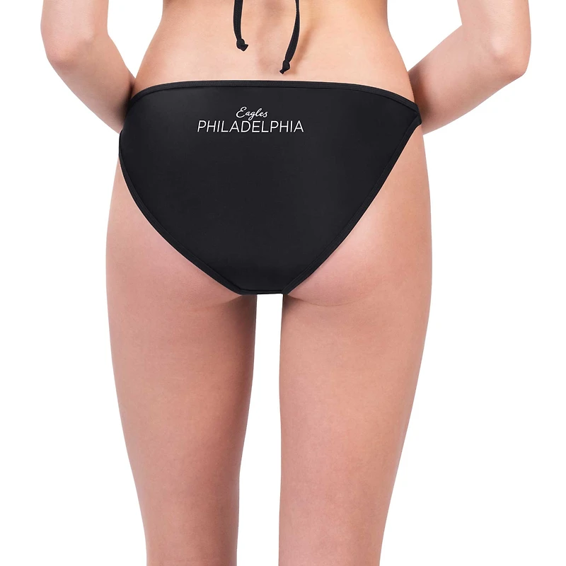Women's G-III 4Her by Carl Banks Black Philadelphia Eagles Hall of Fame Bikini Bottom