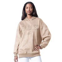Sweat à capuche oversize G-III 4Her par Carl Banks Cream Philadelphia Eagles Best Hitter pour femme