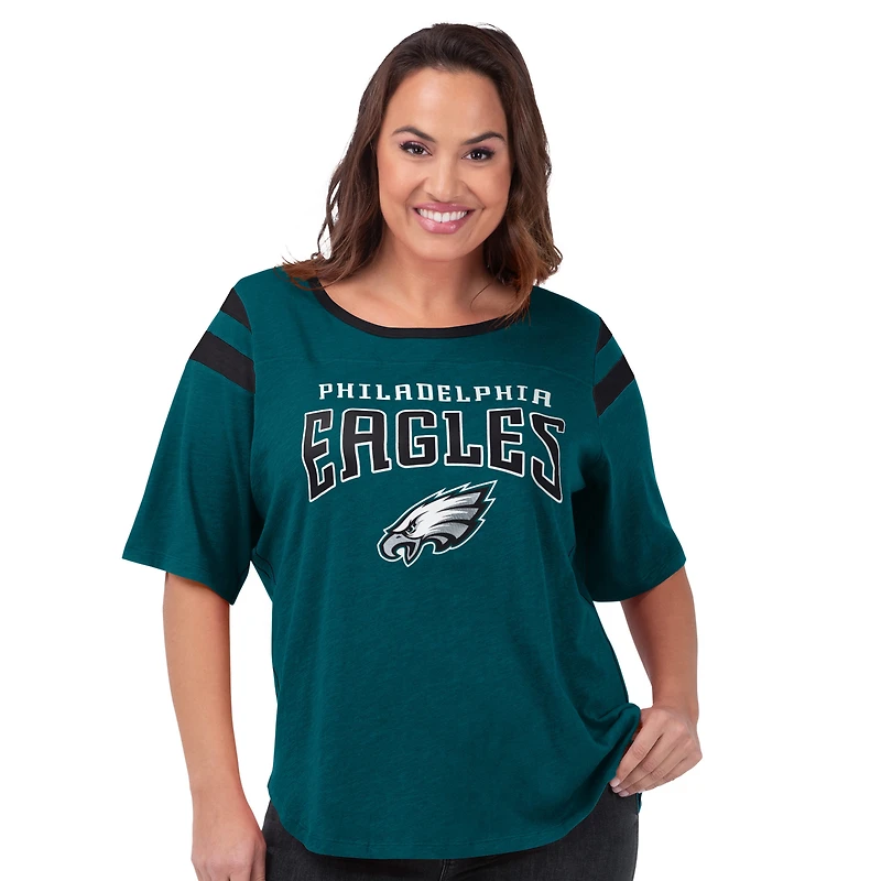 T-shirt Linebacker G-III 4Her by Carl Banks pour femme des Eagles de Philadelphie vert taille plus