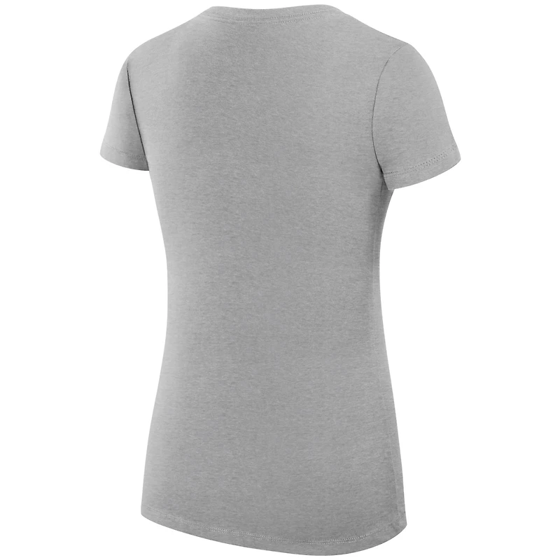 T-shirt léger à col en V et coupe ultra-ajustée G-III 4Her par Carl Banks pour femme, gris chiné, motif graphique urbain des Eagles de Philadelphie
