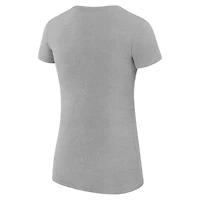 T-shirt léger et ultra-ajusté G-III 4Her par Carl Banks pour femme, gris chiné, avec logo de l'équipe des Philadelphia Eagles