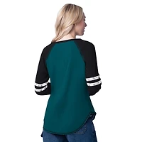 Women's G-III 4Her by Carl Banks Midnight Green/Black Philadelphia Eagles Winner Long Sleeve T-Shirt