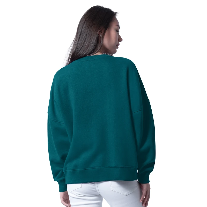 Sweat-shirt surdimensionné G-III 4Her pour femme par Carl Banks, vert nuit, motif Philadelphia Eagles