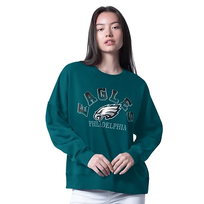 Sweat-shirt surdimensionné G-III 4Her pour femme par Carl Banks, vert nuit, motif Philadelphia Eagles