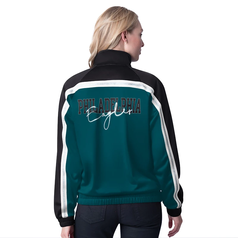 Veste de survêtement d'après-match entièrement zippée G-III 4Her by Carl Banks pour femme, vert nuit, Philadelphia Eagles