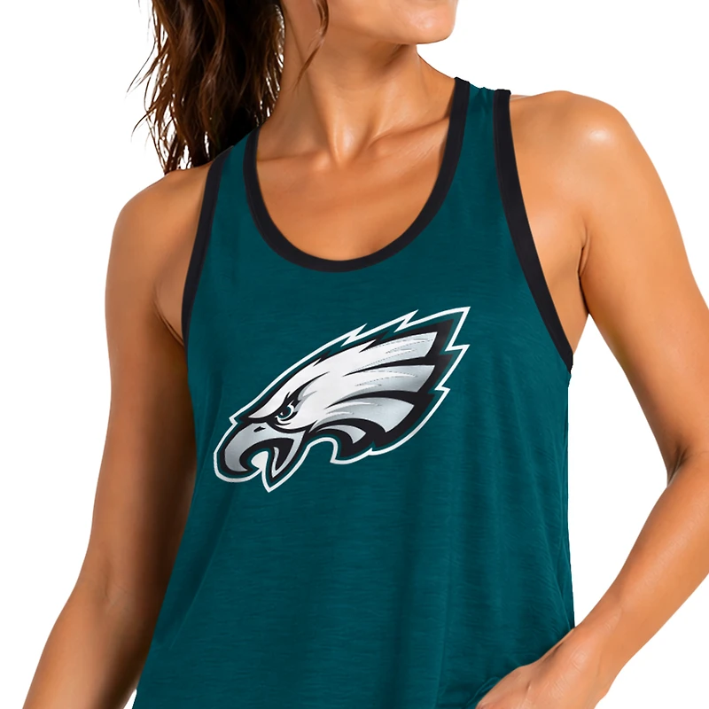 Women's G-III 4Her by Carl Banks Midnight Green Philadelphia Eagles Tater II Racerback Tank Top