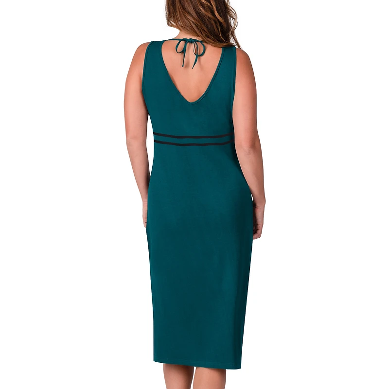 Robe longue à encolure en V pour femme G-III 4Her by Carl Banks Midnight Green Philadelphia Eagles