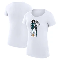 T-shirt de football léger et ultra-ajusté pour femme G-III 4Her par Carl Banks, blanc, motif Philadelphia Eagles